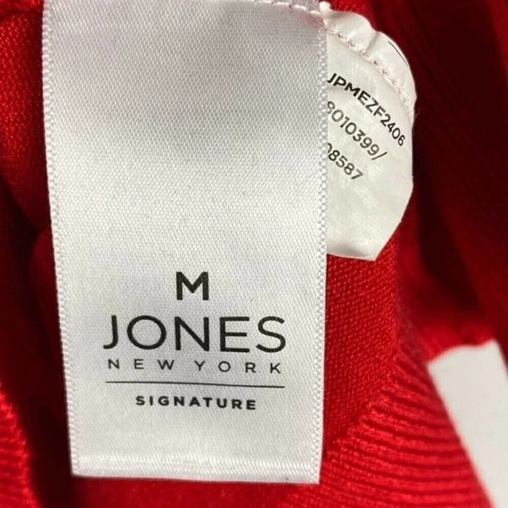 Jones New York Signature Womens Sweater Medium Red Turtleneck Pullover Ladies